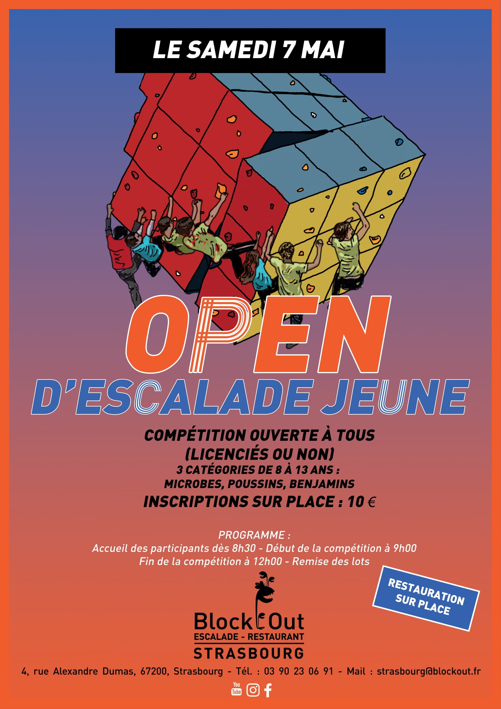 Open d'escalade jeune le 7 mai